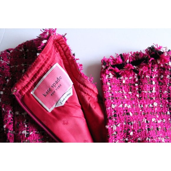 Kate Spade Festive Tweed Dress Festive Pink Size 2 Barbie - Picture 8 of 10
